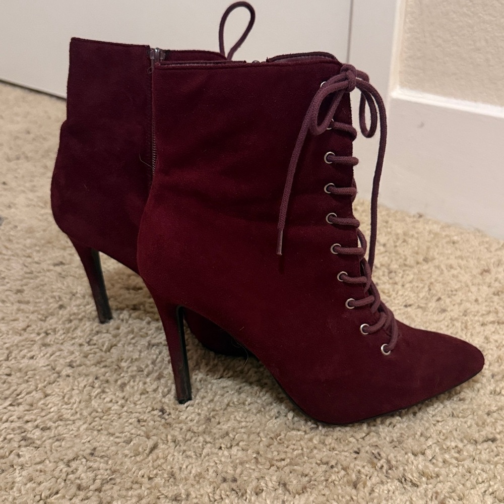 Lace up stiletto boots